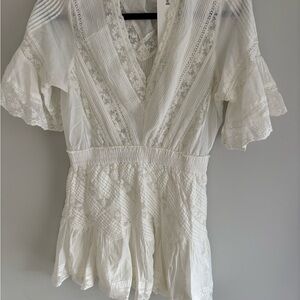 Elegant White Lace Women's Dress